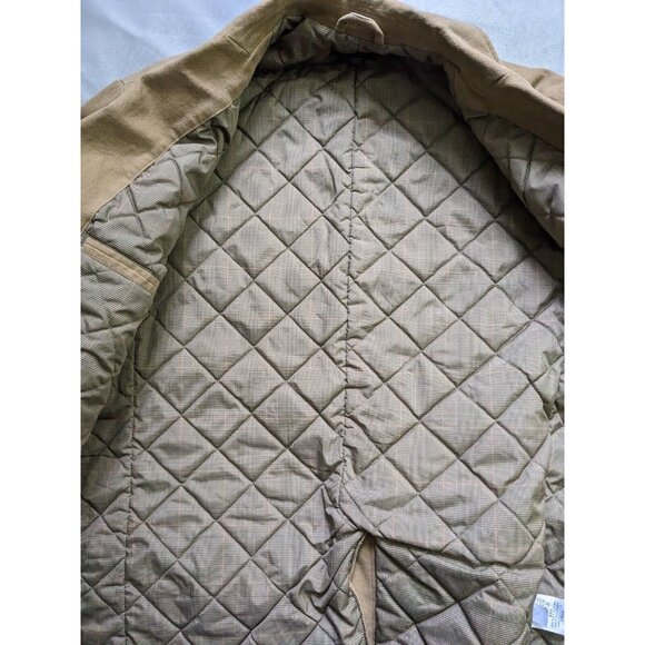 Lands End Blazer Tan Cotton Quilted Lined Three Button Jacket Mens Size L 42-44 - Picture 5 of 11